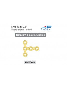 Mini titanium plate T 5 holes