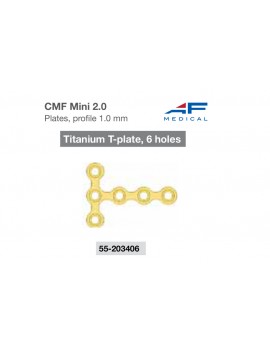 Mini titanium plate T 6 holes