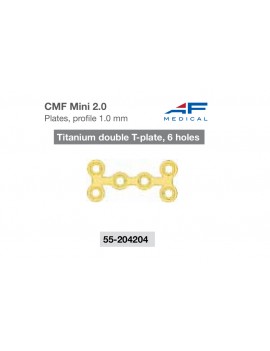 Mini titanium plate Double T 6 holes