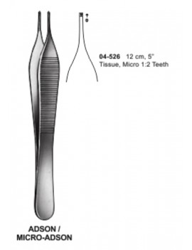Wasons non-toothed micro adison forceps