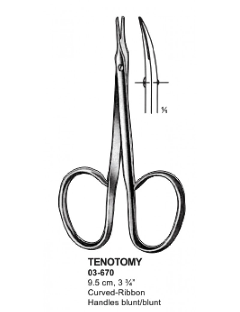 Wasons curved iris tenotomy scissor